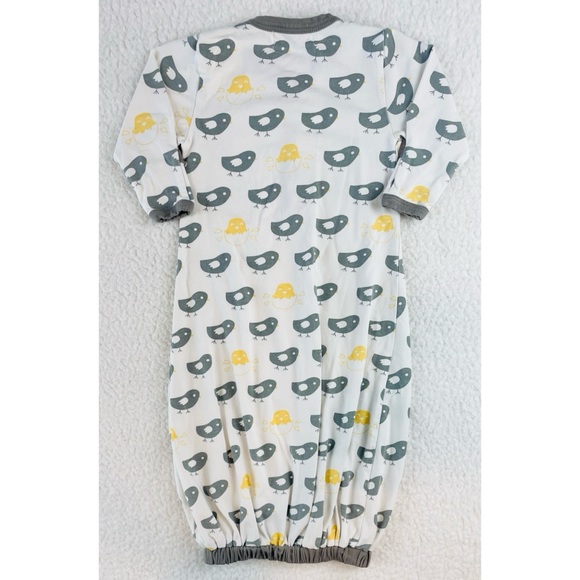 MONICA & ANDY • White/Grey/Yellow Baby Chick Print Sleeper Gown - Picture 4 of 16